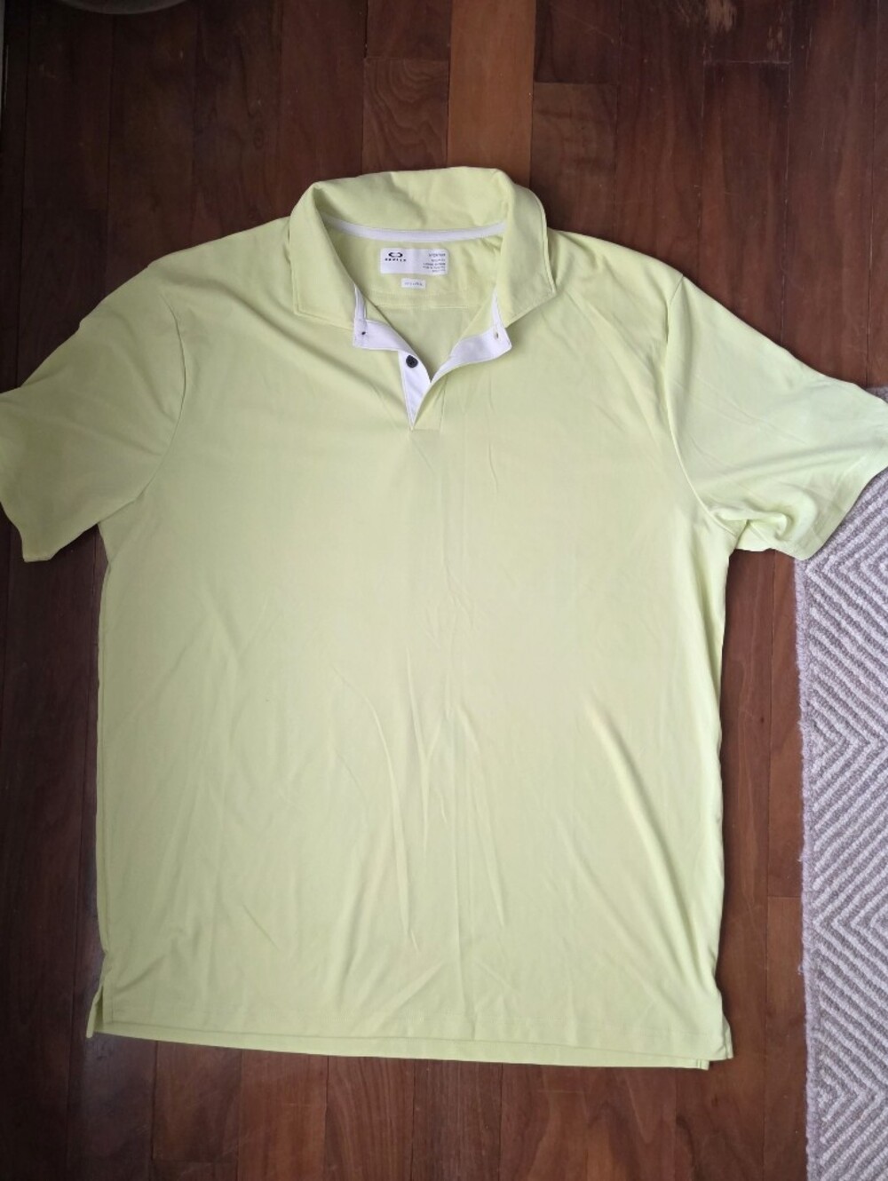 Oakley Men's Lime Green Polo with White Trim